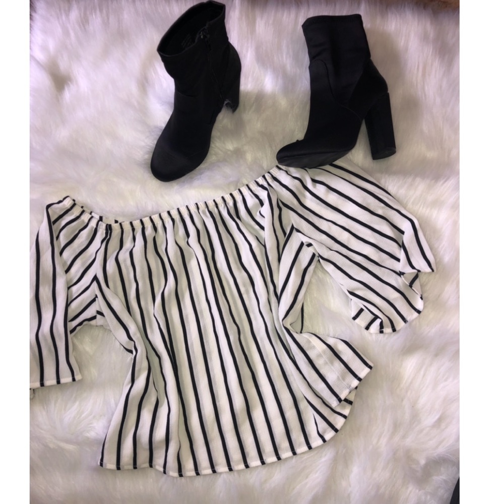 White and black blouse